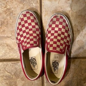 Vans Red Checkered Slip-Ons 8.0 W